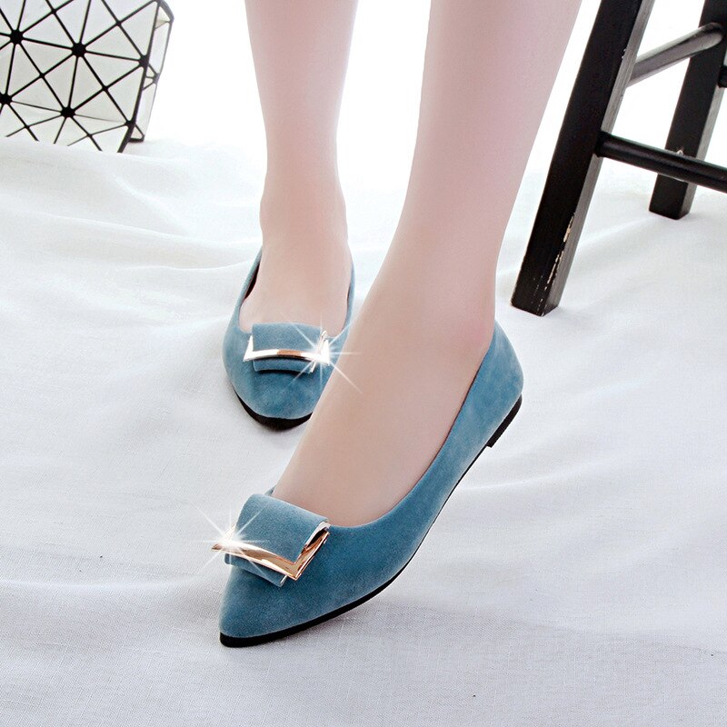 Casual Suede Shallow Pointed Flat Heel Flat Shoes