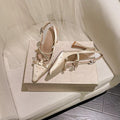 High Heel Shoes Back Empty Thick Heel Bowknot Sandals